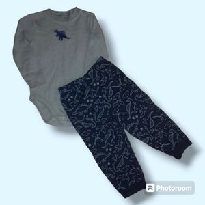 Carter's Blue Dinosaur 🦕 Onesie Outfit - Boy's 24M